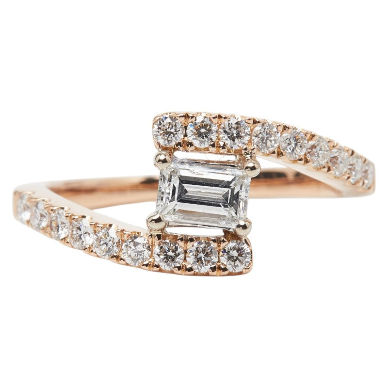 K18PG ピンクゴールド ダイヤ0.405ct ダイヤ0.4ct リング 指輪 レディース 12号 【中古】