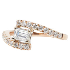 K18PG ピンクゴールド ダイヤ0.405ct ダイヤ0.4ct リング 指輪 レディース 12号 【中古】