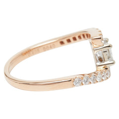K18PG ピンクゴールド ダイヤ0.405ct ダイヤ0.4ct リング 指輪 レディース 12号 【中古】