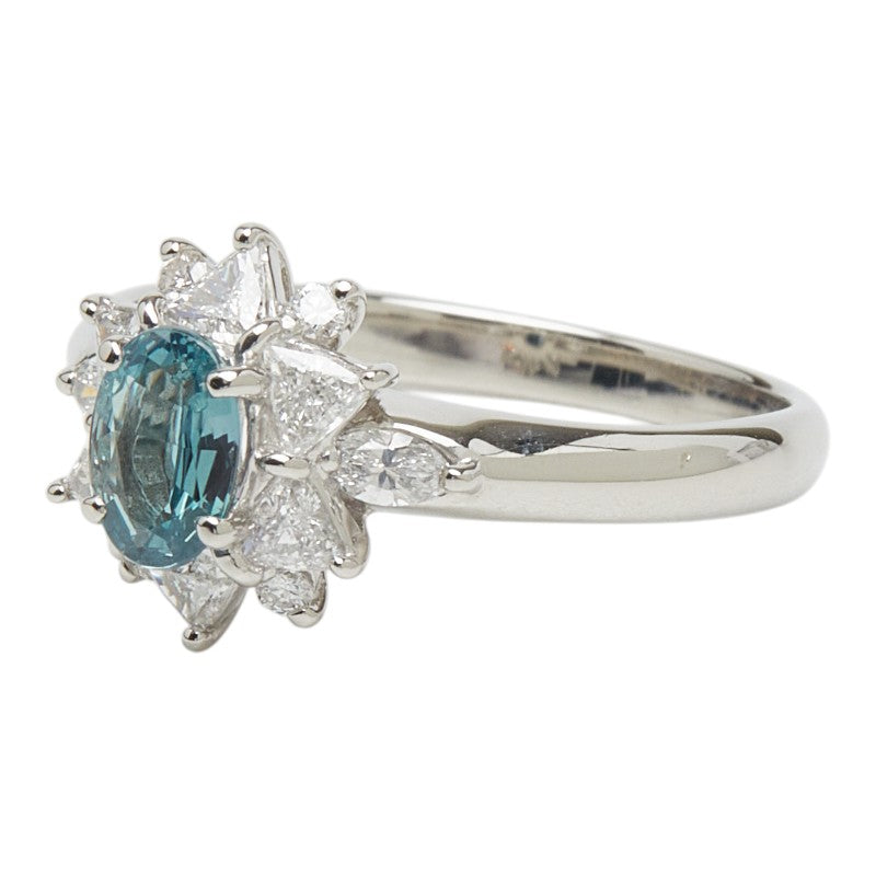 Pt900 プラチナ アレキサンドライト0.39ct ダイヤモンド0.47ct リング 指輪 レディース 10号 【中古】