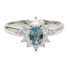 Pt900 プラチナ アレキサンドライト0.39ct ダイヤモンド0.47ct リング 指輪 レディース 10号 【中古】