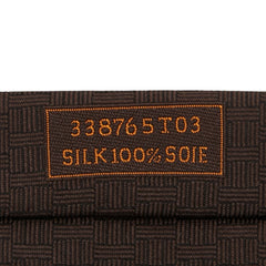 エルメス ファソネ クローバー H織 ネクタイ ブラウン シルク メンズ HERMES 【中古】