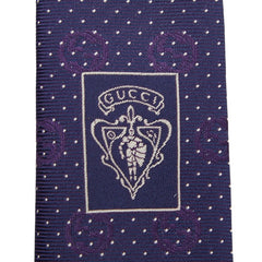 グッチ GG柄 ドット ネクタイ パープル シルク メンズ GUCCI 【中古】