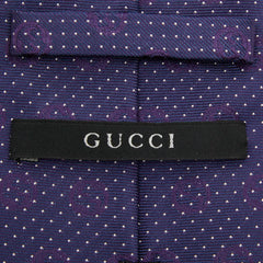 グッチ GG柄 ドット ネクタイ パープル シルク メンズ GUCCI 【中古】