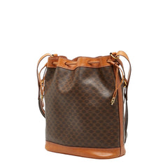 セリーヌ マカダム ショルダーバッグ ブラウン PVC レザー レディース CELINE 【中古】