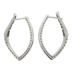 Pt950 プラチナ ダイヤ0.66ct フープピアス ピアス レディース 【中古】