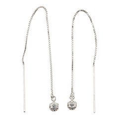 Pt900 プラチナ ダイヤ0.20ct ロングピアス ピアス レディース 【中古】
