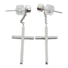 K18WG ホワイトゴールド ダイヤ0.20ct ダイヤ0.30ct クロスモチーフ ピアス レディース 【中古】