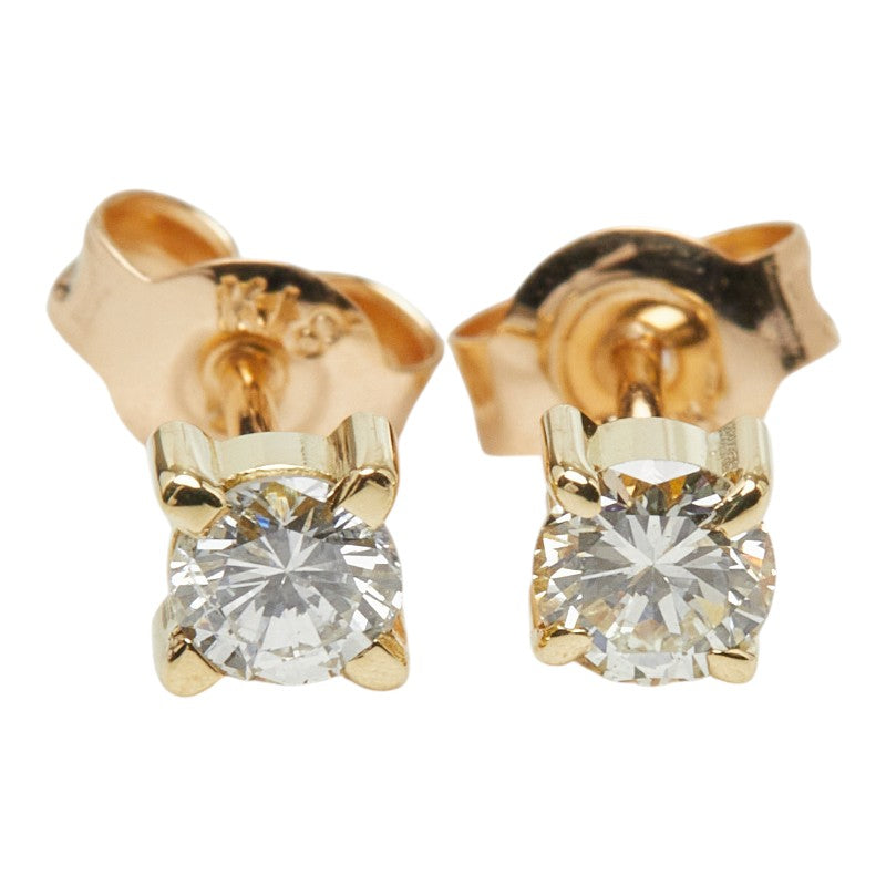 K18YG イエローゴールド ダイヤ0.26ct スタッドピアス ピアス レディース 【中古】