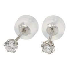Pt900 プラチナ ダイヤ0.109ct ダイヤ0.107ct フラワーモチーフ スタッドピアス ピアス レディース 【中古】