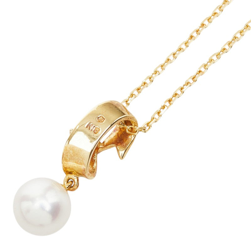 ミキモト 真珠 K18YG イエローゴールド アコヤパール7.1mm ペンダント ネックレス レディース MIKIMOTO 【中古】