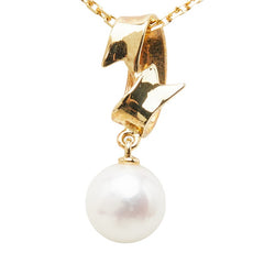 ミキモト 真珠 K18YG イエローゴールド アコヤパール7.1mm ペンダント ネックレス レディース MIKIMOTO 【中古】