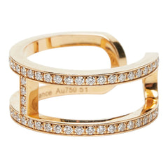 エルメス K18YG イエローゴールド 750 ダイヤモンド0.59ct エヴァー シェーヌダンクル リング 指輪 レディース HERMES 11号 【中古】