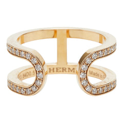 エルメス K18YG イエローゴールド 750 ダイヤモンド0.59ct エヴァー シェーヌダンクル リング 指輪 レディース HERMES 11号 【中古】