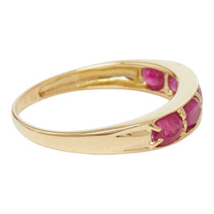 K18YG イエローゴールド ルビー1.00 一文字リング リング 指輪 レディース 10号 【中古】