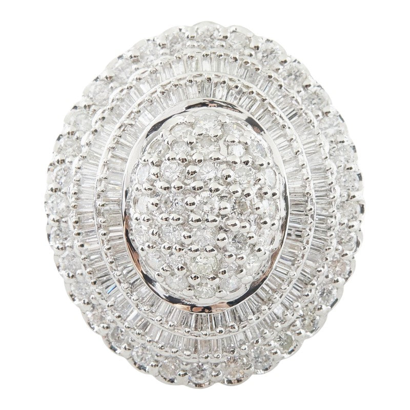Pt900 プラチナ ダイヤモンド ダイヤ3.30ct ハットモチーフ 帽子 リング 指輪 レディース 19号 【中古】