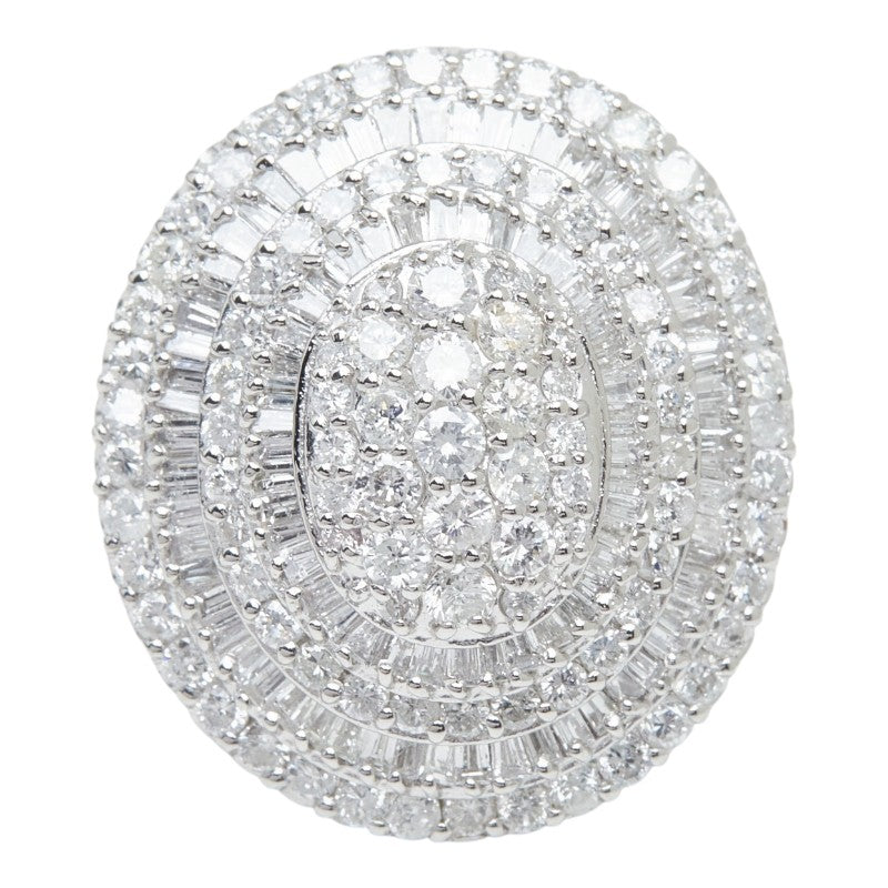 Pt900 プラチナ ダイヤ3.00ct オーバルデザイン リング 指輪 レディース 12号 【中古】