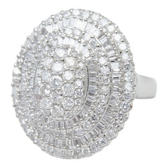 Pt900 プラチナ ダイヤ3.00ct オーバルデザイン リング 指輪 レディース 12号 【中古】