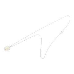 Pt950 プラチナ オパール3.25ct ダイヤ0.18ct ペンダント ネックレス レディース 【中古】
