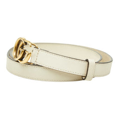グッチ GGマーモント ベルト サイズ：75・30 480199 ホワイト アイボリー レザー レディース GUCCI 【中古】
