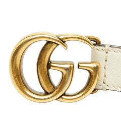 グッチ GGマーモント ベルト サイズ：75・30 480199 ホワイト アイボリー レザー レディース GUCCI 【中古】