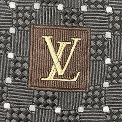 ルイ ヴィトン ダミエ ネクタイ ブラック シルク メンズ LOUIS VUITTON 【中古】
