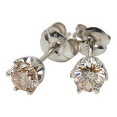 Pt900 プラチナ ブラウンダイヤモンド ブラウンダイヤ0.50ct ピアス レディース 【中古】