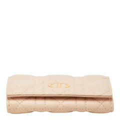 ディオール カナージュ カロ グリシン 二つ折り財布 ピンク カーフ レディース Dior 中古