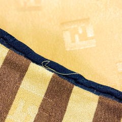 フェンディ ズッカ スカーフ 大判 イエロー ブラック シルク レディース FENDI 中古
