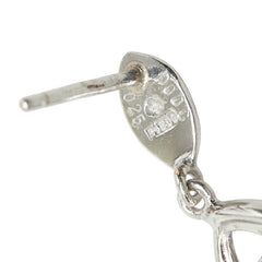 Pt850 プラチナ サファイア ダイヤモンド サファイア0.47ct ダイヤ0.12ct しずく型モチーフ 雫 ピアス レディース 中古
