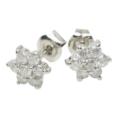 Pt900 プラチナ ダイヤモンド ダイヤ0.50ct スノーモチーフ ピアス レディース 中古