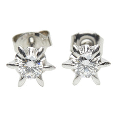 Pt850 プラチナ ダイヤモンド ダイヤ0.30ct ピアス レディース 中古