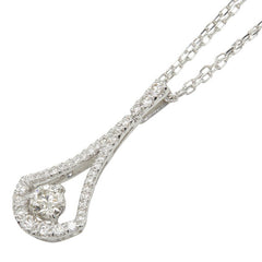 K18WG ホワイトゴールド K14WG ホワイトゴールド ダイヤモンド ダイヤ0.311ct ダイヤ0.29ct しずく型モチーフ ドロップ 雫 ペンダント ネックレス レディース QU7184刻印 中古