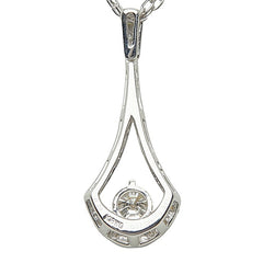 K18WG ホワイトゴールド K14WG ホワイトゴールド ダイヤモンド ダイヤ0.311ct ダイヤ0.29ct しずく型モチーフ ドロップ 雫 ペンダント ネックレス レディース QU7184刻印 中古