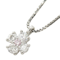 ピンクダイヤモンド ダイヤモンド Pt900 プラチナ/Pt850 プラチナ ダイヤ0.50ct フラワーモチーフ ペンダント ネックレス レディース 中古