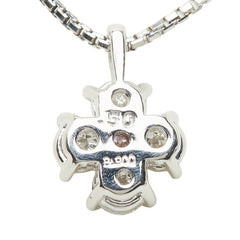 ピンクダイヤモンド ダイヤモンド Pt900 プラチナ/Pt850 プラチナ ダイヤ0.50ct フラワーモチーフ ペンダント ネックレス レディース 中古