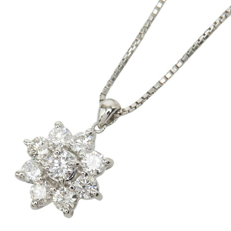 セイコー Pt900 プラチナ Pt850 プラチナ ダイヤモンド ダイヤ0.54ct 雪の結晶 スノーモチーフ ペンダント ネックレス レディース SEIKO 中古