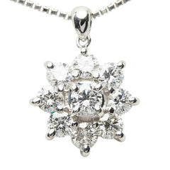 セイコー Pt900 プラチナ Pt850 プラチナ ダイヤモンド ダイヤ0.54ct 雪の結晶 スノーモチーフ ペンダント ネックレス レディース SEIKO 中古