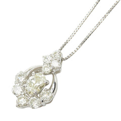 Pt900 プラチナ Pt850 プラチナ ダイヤモンド ダイヤ0.298ct ダイヤ0.44ct デザインネックレス ペンダント ネックレス レディース 中古