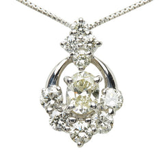 Pt900 プラチナ Pt850 プラチナ ダイヤモンド ダイヤ0.298ct ダイヤ0.44ct デザインネックレス ペンダント ネックレス レディース 中古
