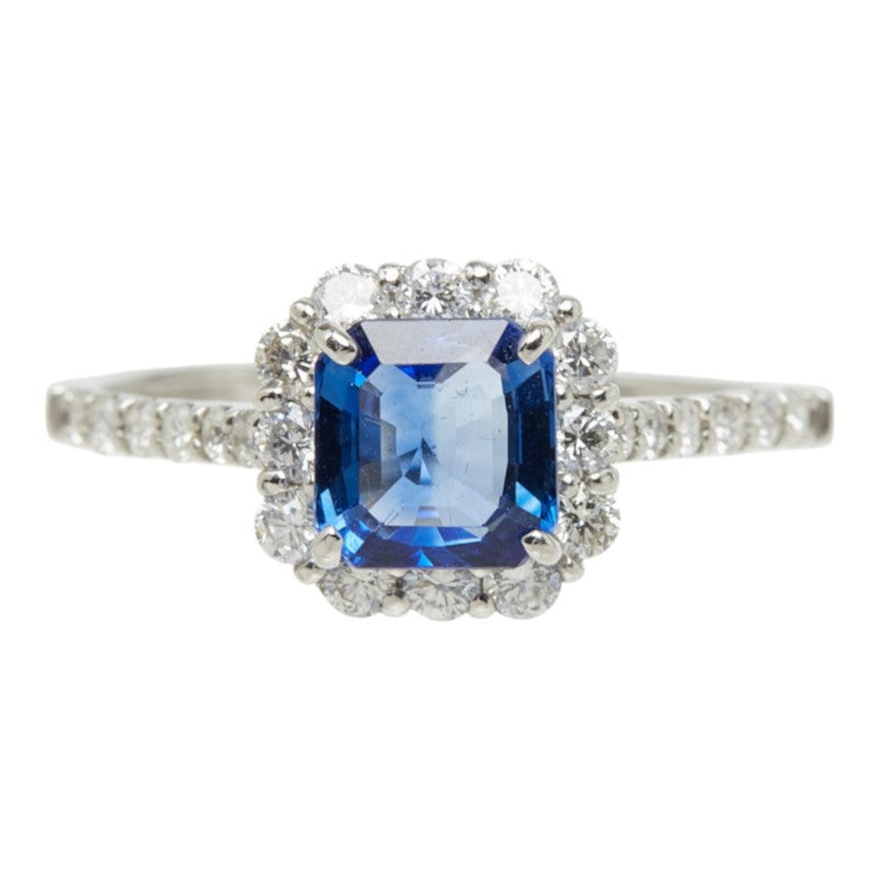 Pt900 プラチナ サファイア ダイヤモンド サファイヤ1.36ct ダイヤ0.51ct リング 指輪 レディース 12.5号 中古