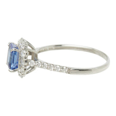 Pt900 プラチナ サファイア ダイヤモンド サファイヤ1.36ct ダイヤ0.51ct リング 指輪 レディース 12.5号 中古