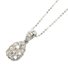 K18WG ホワイトゴールド ダイヤモンド ダイヤ0.50ct しずく型モチーフ 雫 ドロップ ペンダント ネックレス レディース 中古