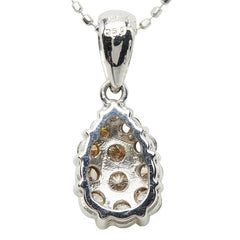 K18WG ホワイトゴールド ダイヤモンド ダイヤ0.50ct しずく型モチーフ 雫 ドロップ ペンダント ネックレス レディース 中古