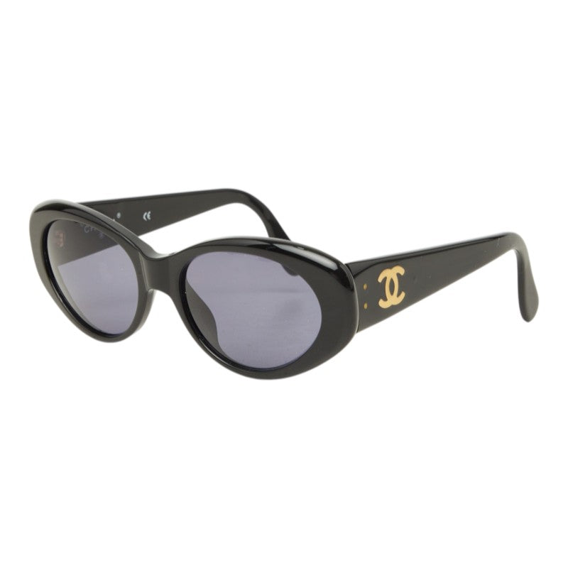 シャネル ココマーク サングラス 05974 94305 ブラック ゴールド アセテート レディース CHANEL 中古