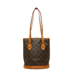 ルイ ヴィトン モノグラム バケットPM ショルダーバッグ M42238 ブラウン PVC レザー レディース LOUIS VUITTON 中古