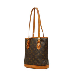 ルイ ヴィトン モノグラム バケットPM ショルダーバッグ M42238 ブラウン PVC レザー レディース LOUIS VUITTON 中古