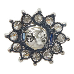 サファイア Pt850 プラチナ サファイア0.96ct ダイヤ0.32ct フラワーモチーフ ピアス レディース 中古