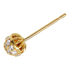 ダイヤモンド K18YG イエローゴールド ダイヤ0.28ct パヴェ ボール ピアス ピアス レディース 中古