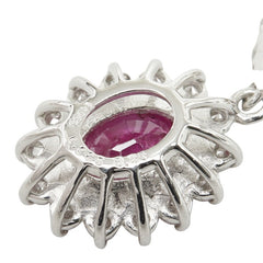 ルビー ダイヤモンド Pt950 プラチナ/Pt900 プラチナ ルビー1.763ct ダイヤ0.86ct フラワーモチーフ ピアス レディース 中古